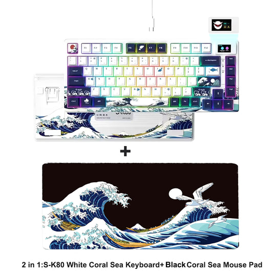 S-K80 75% Keyboard with Color OLED Display Mechanical Gaming Keyboard Hot Swap Keyboard Gasket Mount RGB Custom Keyboard