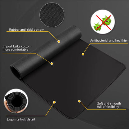 White Yinyang Pc Gaming Accessories Computer Mat Extended Pad Mouse Mats Desktops Mousepad Gamer 900X400 Keyboard Desk Xxl Setup